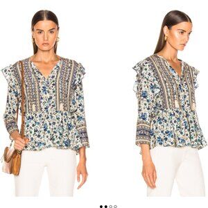 Sea New York Silk Doe Floral Print Long Sleeve Blouse Size 0